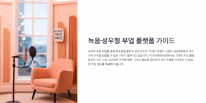 녹음·성우형 부업 플랫폼 리스트