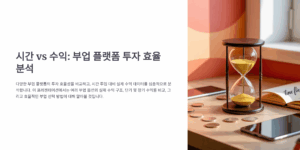 시간 vs 수익! 부업 플랫폼별 투자 효율 비교