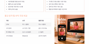 유튜브 쇼츠 vs 일반 영상 단가 비교