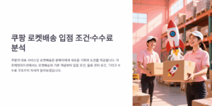 쿠팡 로켓배송 입점 조건·수수료 분석