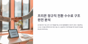 프리몬 정규직 전환 수수료 구조 완전 분석