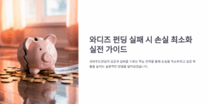 와디즈 펀딩 실패 시 손실 최소화 실전 가이드