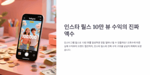 인스타 릴스 10만 뷰 수익의 진짜 액수