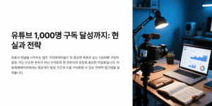 유튜브 1천명 구독 달성까지 평균 소요 기간