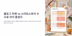 블로그 마켓 vs 스마트스토어 수수료 차이 총정리