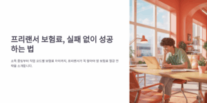 프리랜서 보험 보험료 실패없이 성공하는 법