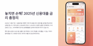 놓치면 손해! 신용대출 금리비교 한방정리