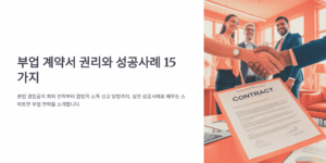 부업 계약서 권리 성공사례 15가지