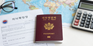 해외 이주 시 국민연금 일시금과 연금 선택을 고민하는 모습을 상징하는 이미지