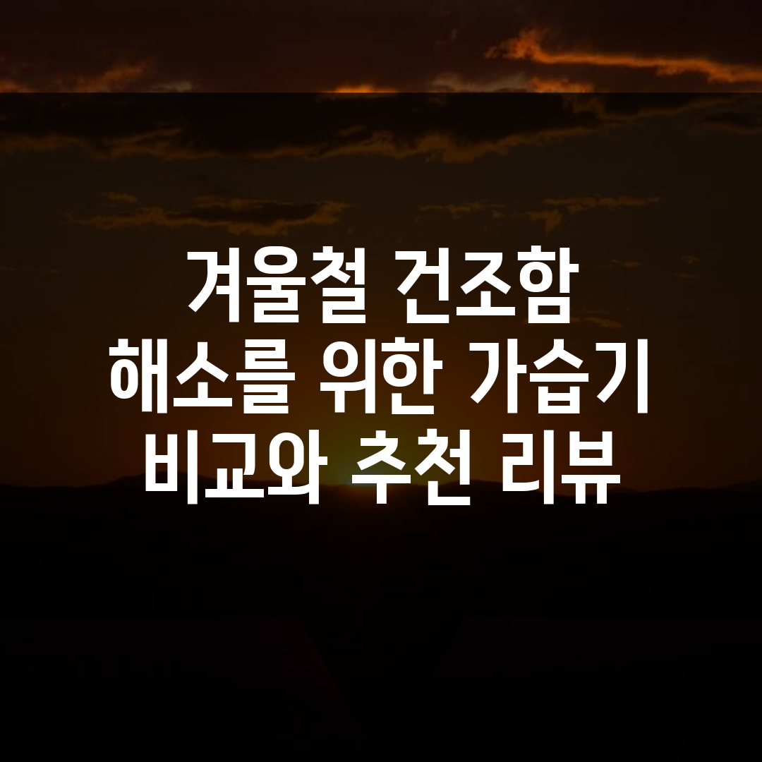 쾌적한 실내 환경을 위한 가습기