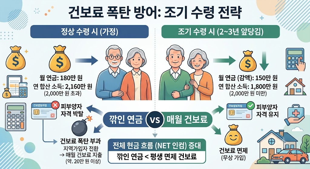 2026년 기초연금 선정 기준액 및 소득인정액 계산 관련 그래프